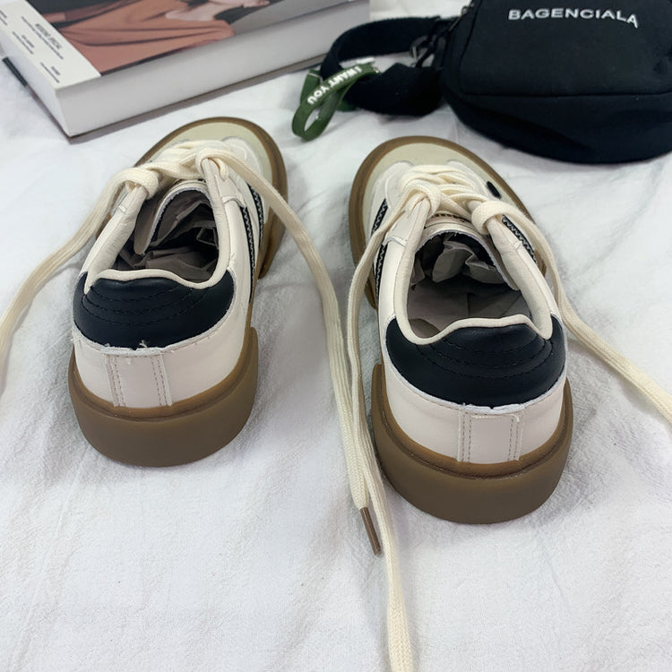 Autumn New Leather Retro White Shoes Couple Style Lion-Tree