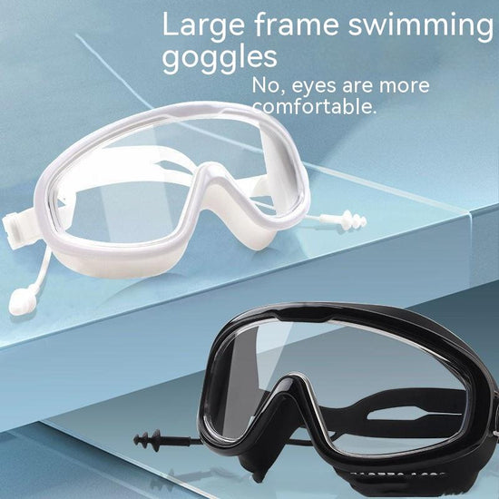 Swimming Goggles Large Frame Waterproof Anti-fog HD Glasses Equipment Men And Women Swimming Goggles Lion-Tree