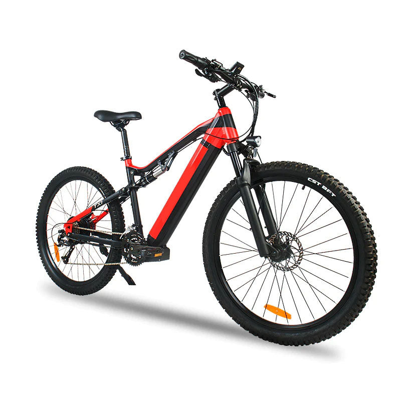 Red 500W Electric Ebike - 27.5 Inch Electric Mountain Bicycle 48V 27 Speed Lion-Tree