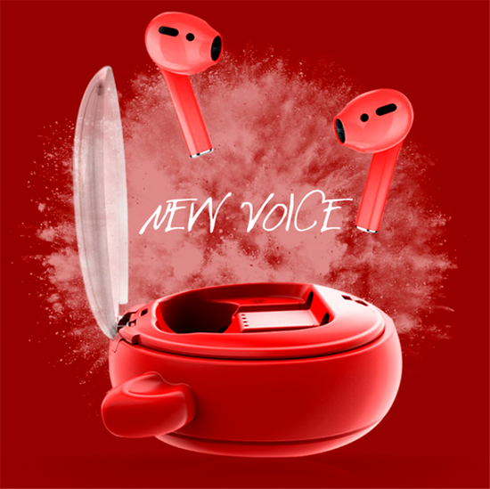 Macaron Red Tws5.0 Wireless Bluetooth Headset Lion-Tree