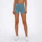 SHINBENE Anti-sweat Plain Sport Athletic Shorts Women High Waisted Soft Cotton Feel Fitness Yoga Shorts with Two Side Pocket Lion-Tree