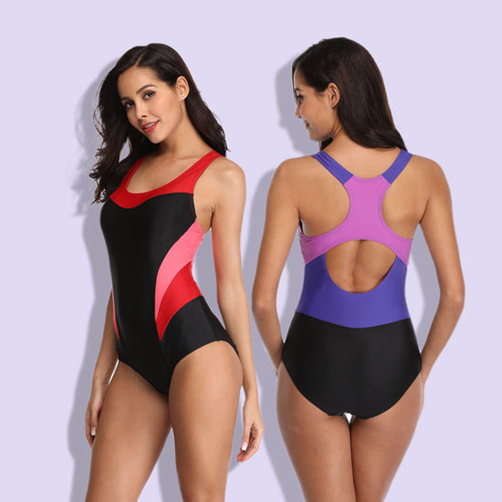 Sports slim backless one-piece swimsuit Lion-Tree