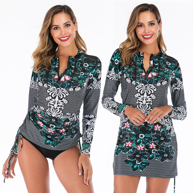 Onyx Long Sleeve One Piece Swimsuit Lion-Tree