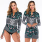 Onyx Long Sleeve One Piece Swimsuit Lion-Tree