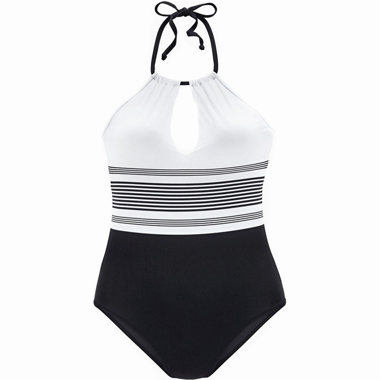 One-piece striped female swimsuit Lion-Tree