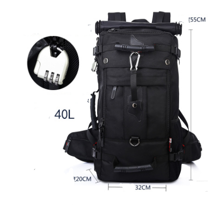 New double shoulder bag Oxford cloth bags male outdoor backpack large capacity baggage bag multifunction hiking bag Lion-Tree