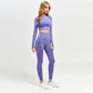 Seamless knitted sports quick-drying long sleeve yoga suit Lion-Tree