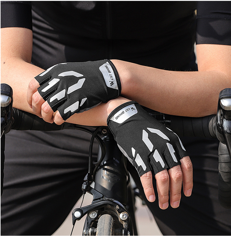 Reflective Short Fingers For Bicycle Gloves Lion-Tree