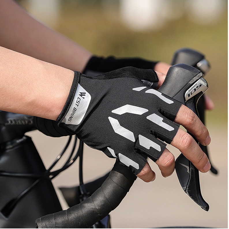 Reflective Short Fingers For Bicycle Gloves Lion-Tree