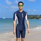 One-Piece Swimsuit Short-Sleeved Five-Point Sports Surfing Suit Men Lion-Tree