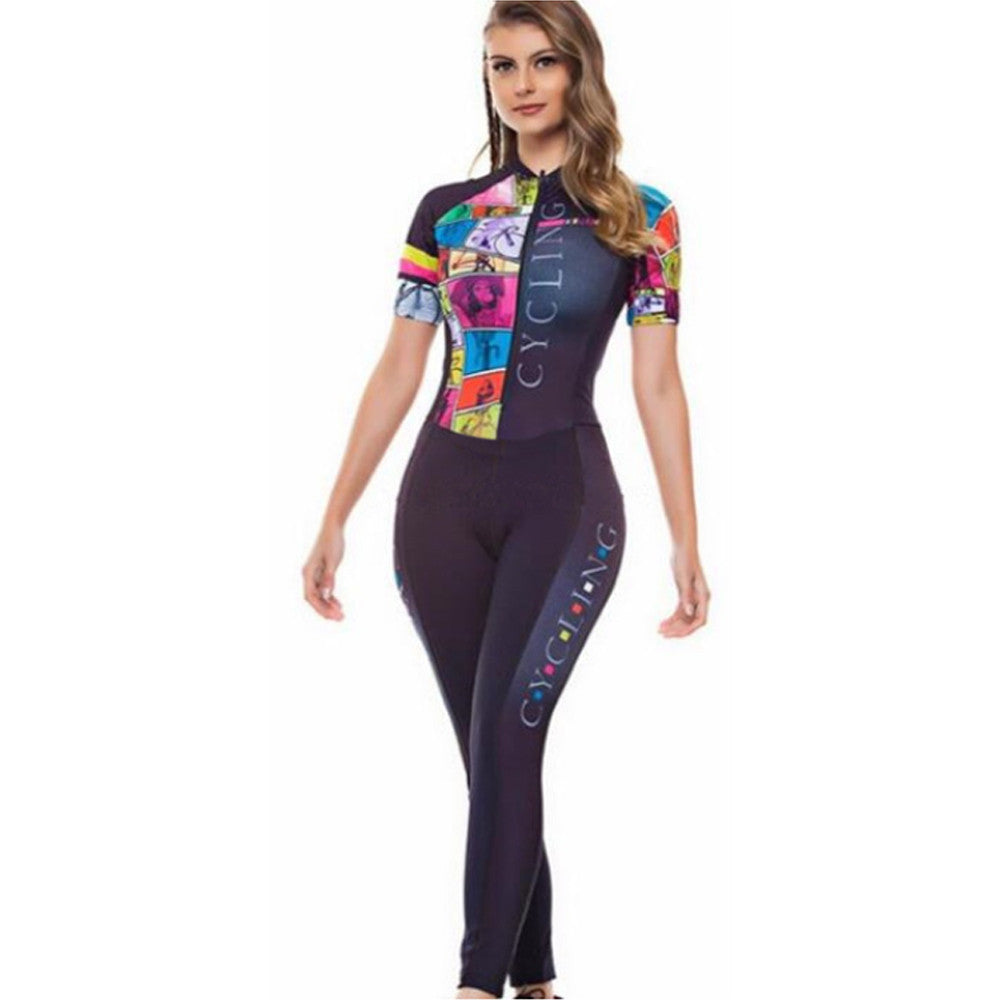 Female Dunas Cycling Suit Jumpsuit Trousers And Short Sleeves Monkey Little Cyclist Bike Clothing Womens Gel Cycling Set On Sale Lion-Tree
