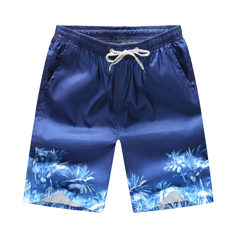 Summer New Loose Print Plus Size European And American Beach Pants Casual Shorts Lion-Tree