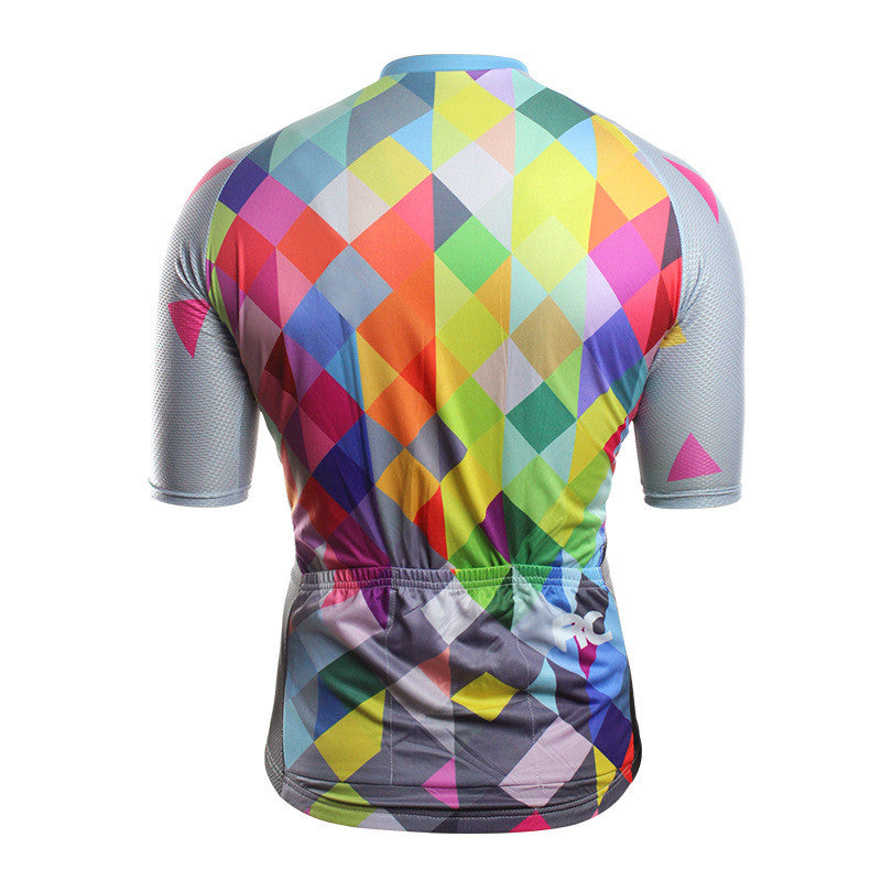 Athletics Series Color Striped Ribbed Cycling Jersey Lion-Tree