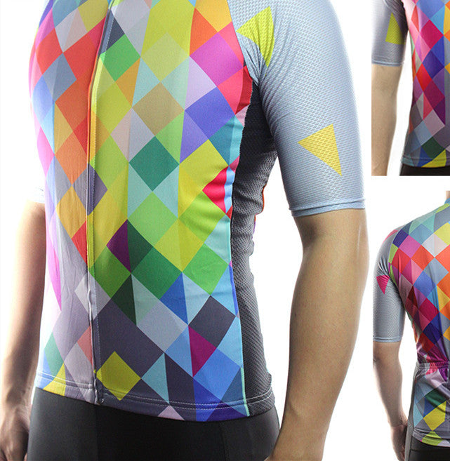 Athletics Series Color Striped Ribbed Cycling Jersey Lion-Tree