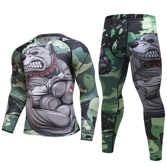 Mens Tracksuit Set D Animal Compression T-Shirt Pants Skin Lion-Tree