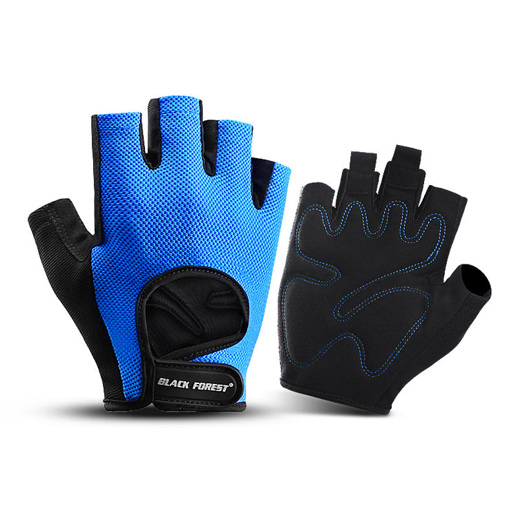 Sports Fitness Cycling Non-slip Shock Absorption Wear-resistant Bicycle Half-finger Gloves Lion-Tree