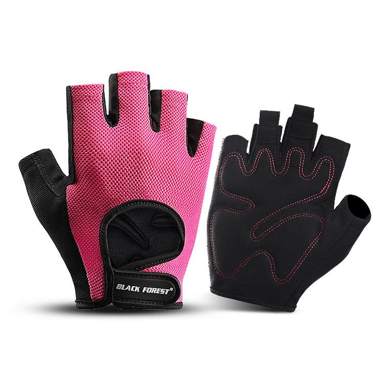 Sports Fitness Cycling Non-slip Shock Absorption Wear-resistant Bicycle Half-finger Gloves Lion-Tree