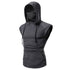 Mens Mask Button Sports Vest Hooded Lion-Tree