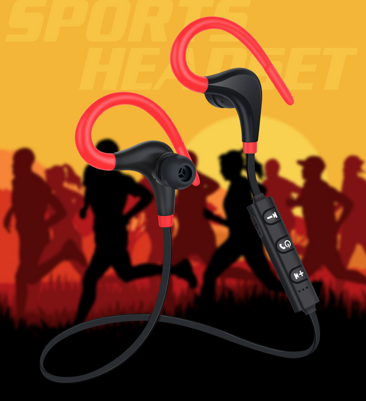 BT-01 Big Horn Sports Bluetooth Headset Bina Bluetooth 4.1 Protocol Wireless Sports Bluetooth Earbuds Lion-Tree