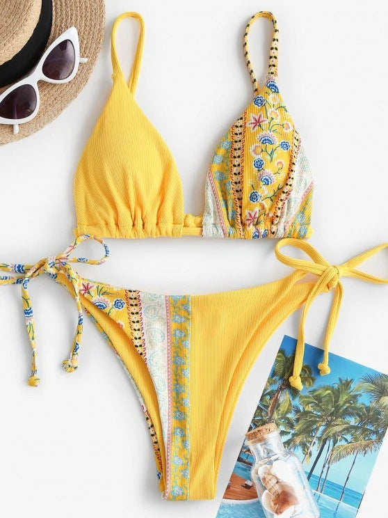 Split Two-piece Bikini Push-up Three-point Lion-Tree