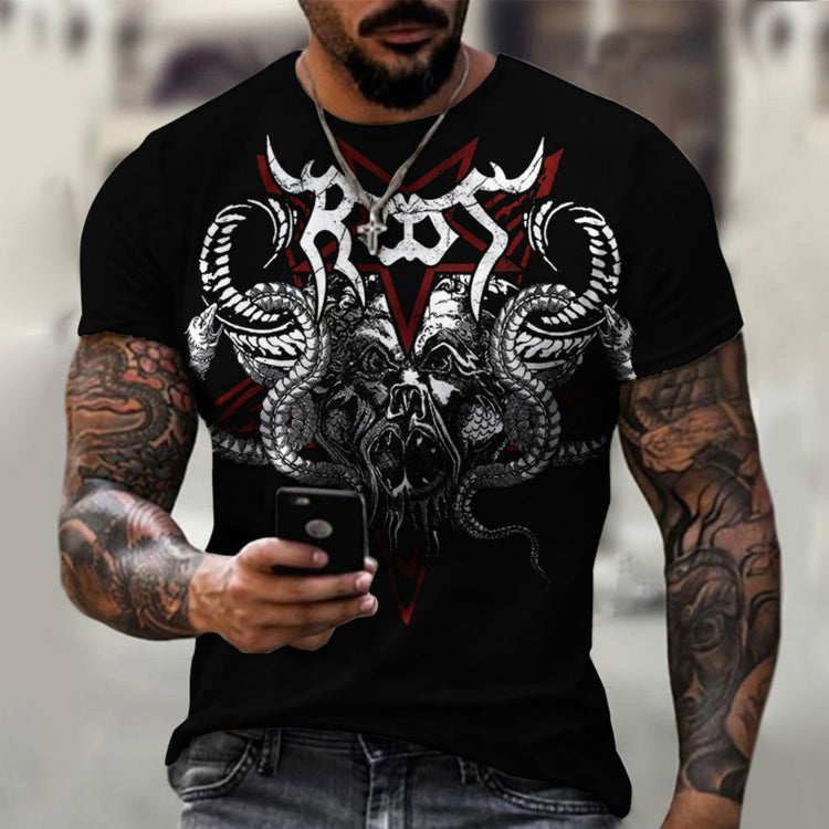 Men 3D Graphic Casual T-shirt Lion-Tree