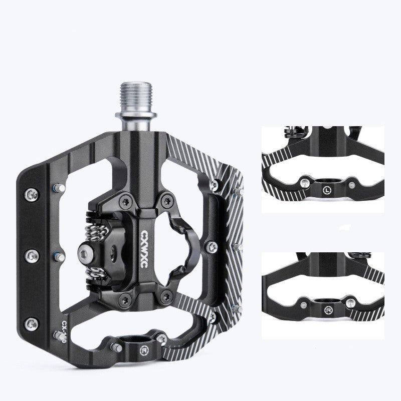 Mountain Bike Lock Step Turn Flat Step Bicycle Peilin Foot Aluminum Alloy Pedal Bearing Riding Accessories Lion-Tree