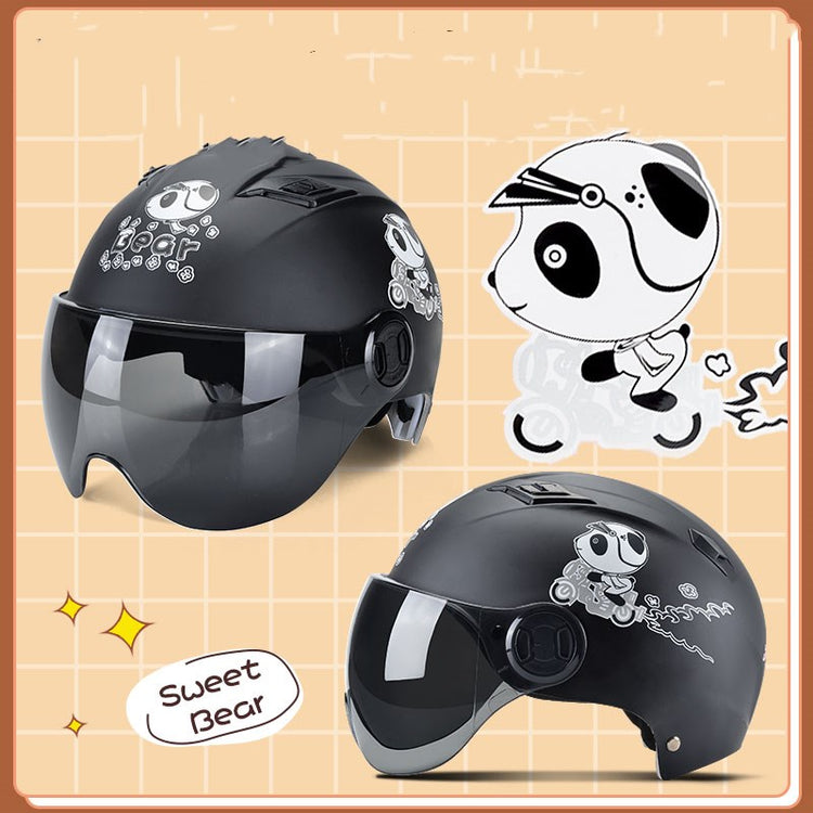 Winter Warm Battery Car Helmet Cute Korean Helmet Lion-Tree