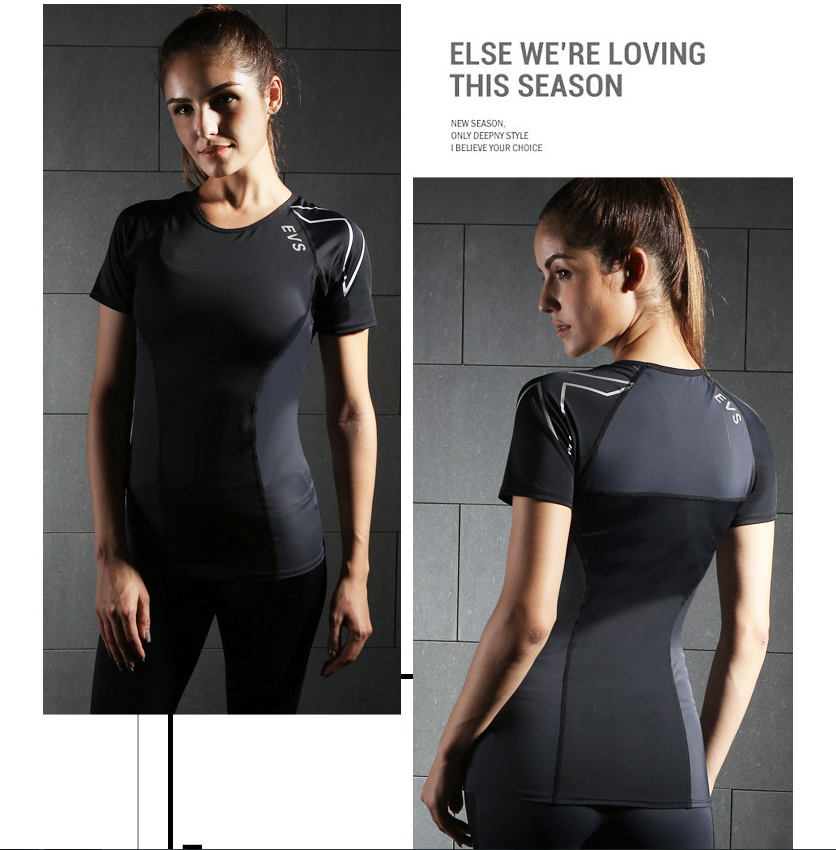 Compression sports tights short-sleeved women&