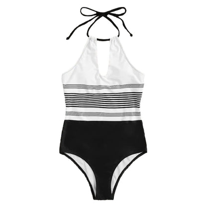 One-piece striped female swimsuit Lion-Tree