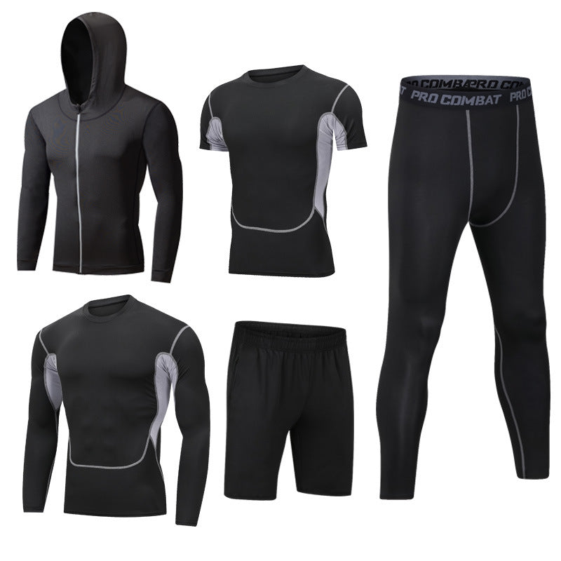 New 5-piece quick drying suit for leisure sports gym Lion-Tree