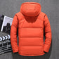 Winter Thick Men Jacket Solid Hooded Coats Hat Detachable Jacket Lion-Tree