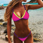 Solid color triangle bikini Lion-Tree