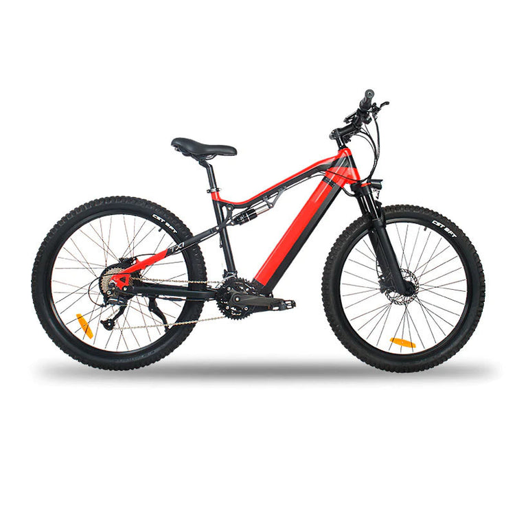 Red 500W Electric Ebike - 27.5 Inch Electric Mountain Bicycle 48V 27 Speed Lion-Tree