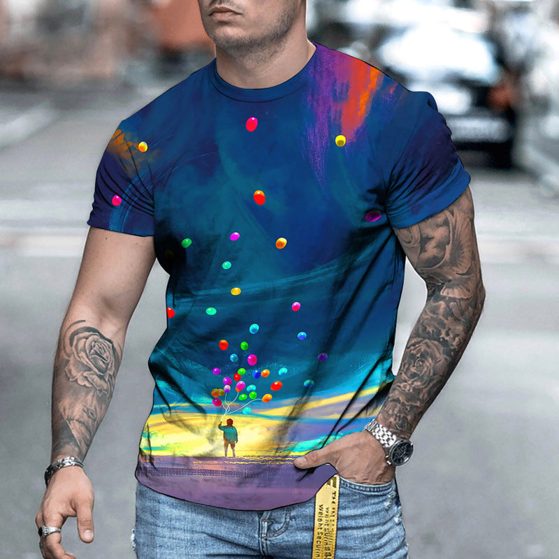 Men 3D Graphic Casual T-shirt Lion-Tree