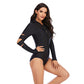 One-piece long-sleeved surfing suit swimsuit Lion-Tree