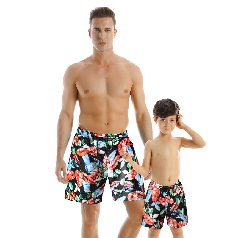 New Style Parent Child Swimwear Quick Drying Beach Pants Lion-Tree