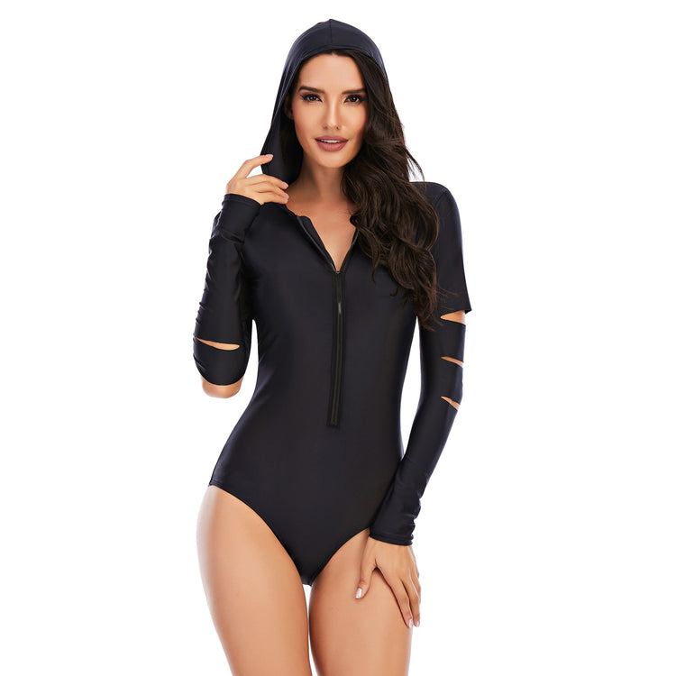 One-piece long-sleeved surfing suit swimsuit Lion-Tree