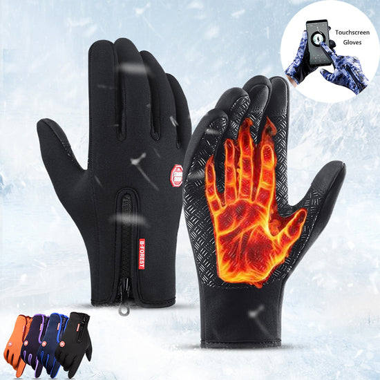 Winter Gloves Touch Screen Riding Motorcycle Sliding Waterproof Sports Gloves With Fleece Lion-Tree