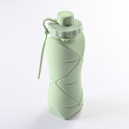 600ml Folding Silicone Water Bottle Sports Water Bottle Outdoor Travel Portable Water Cup Running Riding Camping Hiking Kettle Lion-Tree