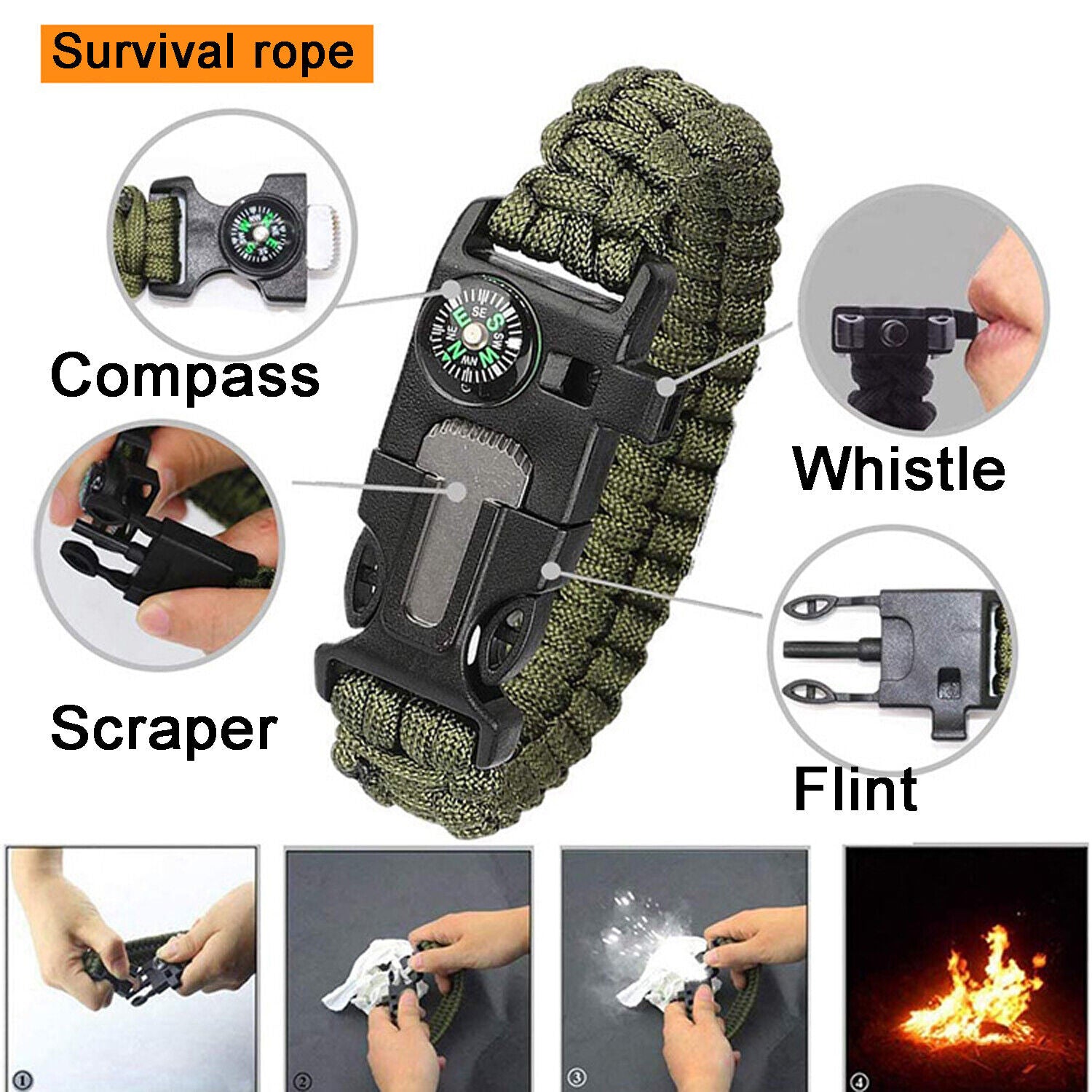 14in1 Outdoor Emergency Survival Gear Kit Camping Hiking Survival Gear Tools Kit Survival Gear And Equipment, Outdoor Fishing Hunting Camping Accessories Lion-Tree