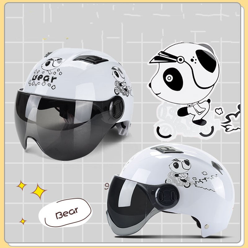 Winter Warm Battery Car Helmet Cute Korean Helmet Lion-Tree