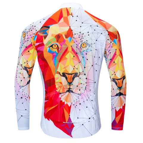 Red White Lion - Long Sleeve Cycling Jersey (Men) Lion-Tree