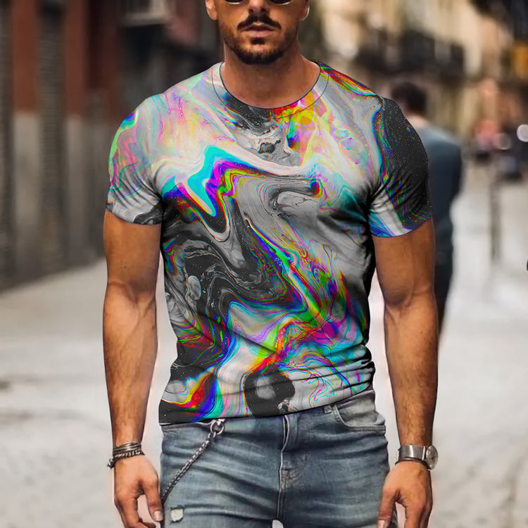 Men 3D Graphic Casual T-shirt Lion-Tree