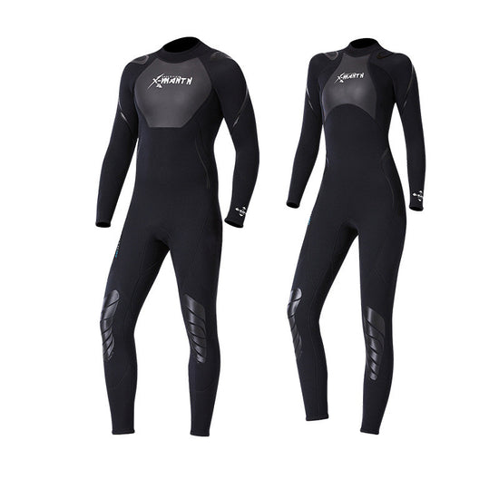 1.5MM One-piece Warm And Cold Long-sleeved Snorkeling Surfing Sunscreen Jellyfish Swimsuit Lion-Tree