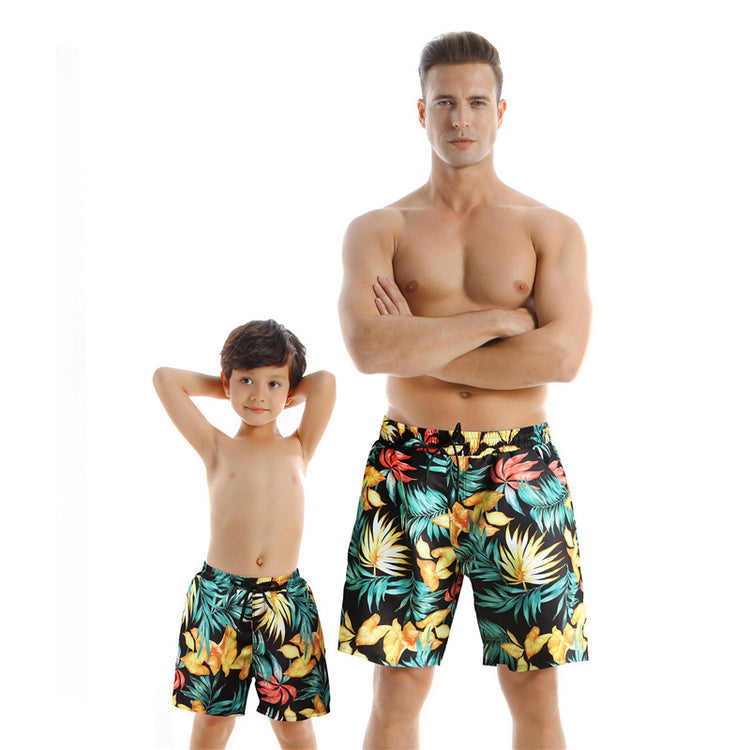 New Style Parent Child Swimwear Quick Drying Beach Pants Lion-Tree