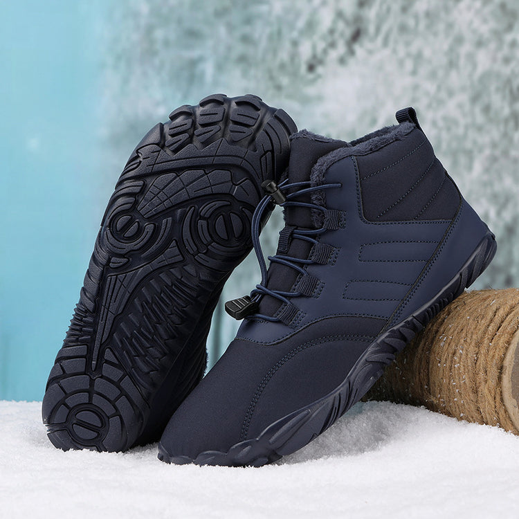 Fleece-lined Warm Five-finger Outdoor Sports Cotton Shoes Boots Wear-resistant Non-slip Lion-Tree