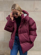 Fashion Coat With Removable Hood Cotton Jacket Winter Warm Windproof Loose Cotton Jacket Loose Parka Outerwear Clothing Lion-Tree