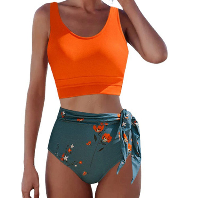 New Bikini Europe Cloth Printing Swimming Split Conservative Bikini Swimsuit For Women Lion-Tree