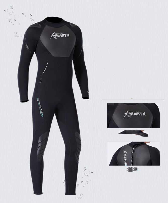 1.5MM One-piece Warm And Cold Long-sleeved Snorkeling Surfing Sunscreen Jellyfish Swimsuit Lion-Tree