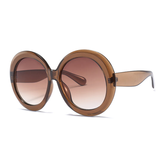 Stylish Round Large Frame Sunglasses Lion-Tree